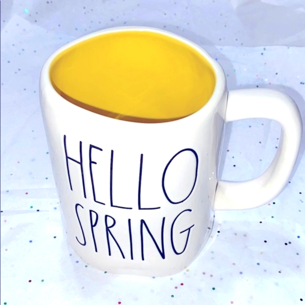 Rae Dunn Coffee Mug Tea Cup Hello Spring 16oz New
